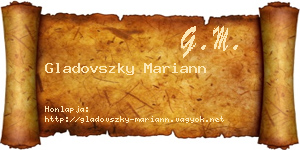 Gladovszky Mariann névjegykártya